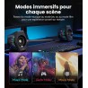 Edifier g2000 pro-enceintes pc gaming 2.0(peak 64w) avec éclairage rgb tempoflow™ 270°, son surround virtuel 7.1-bleutooth 5.4/u
