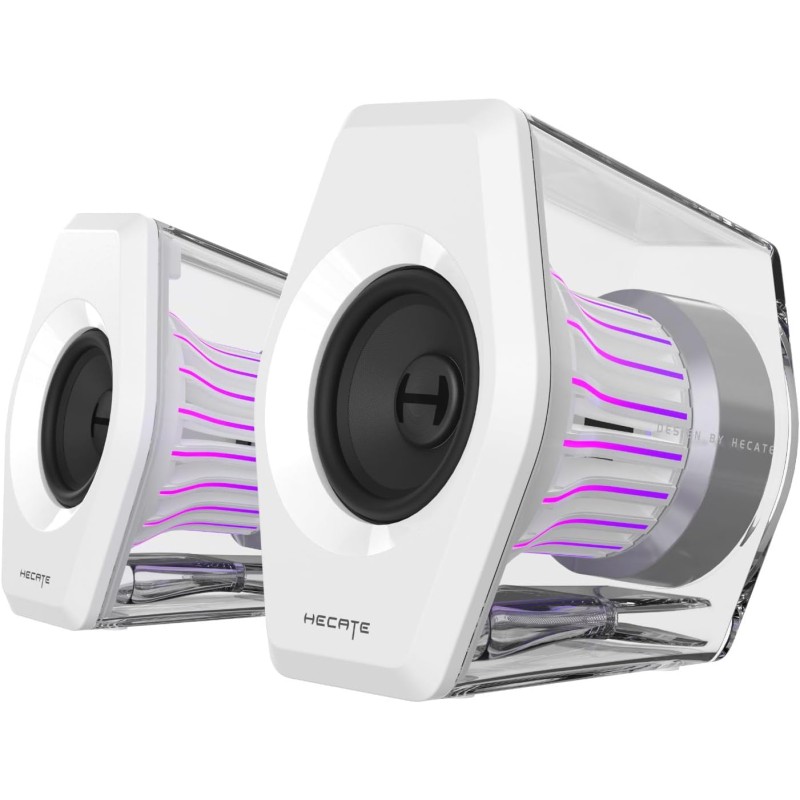 Edifier g2000 pro-enceintes pc gaming 2.0(peak 64w) avec éclairage rgb tempoflow™ 270°, son surround virtuel 7.1-bleutooth 5.4/u