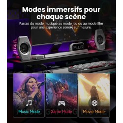 Edifier g2000 pro-enceintes pc gaming 2.0(peak 64w) avec éclairage rgb tempoflow™ 270°, son surround virtuel 7.1-bleutooth 5.4/u
