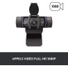 Logitech C920s HD Pro Webcam Streaming, Full HD 1080p/30ips, Appels Vidéos, Audio Clair, Correction Automatique de la Lumière, V