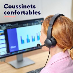 Trust Casque USB avec Micro Léger on Ear, Arceau Réglable, Microphone Flexible, Câble 1,8 m, Casque Audio PC Filaire pour Ordina