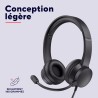 Trust Casque USB avec Micro Léger on Ear, Arceau Réglable, Microphone Flexible, Câble 1,8 m, Casque Audio PC Filaire pour Ordina