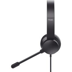 Trust Casque USB avec Micro Léger on Ear, Arceau Réglable, Microphone Flexible, Câble 1,8 m, Casque Audio PC Filaire pour Ordina