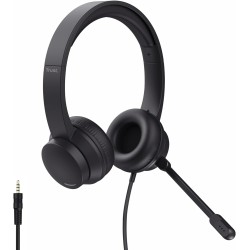 Trust Roha II Casque Filaire Léger on Ear 3.5mm avec Micro, Câble 1,8 m, Arceau Réglable, Microphone Flexible, Casque Audio PC p