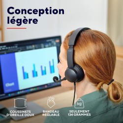 Trust Roha II Casque Filaire Léger on Ear 3.5mm avec Micro, Câble 1,8 m, Arceau Réglable, Microphone Flexible, Casque Audio PC p