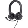 Trust Roha II Casque Filaire Léger on Ear 3.5mm avec Micro, Câble 1,8 m, Arceau Réglable, Microphone Flexible, Casque Audio PC p