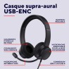 Trust Roha II Casque USB avec Micro ENC Antibruit on Ear, Microphone Réduction du Bruit, 85% Plastique Recycle, Câble 1,8 m, Cas
