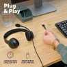 Trust Roha II Casque USB avec Micro ENC Antibruit on Ear, Microphone Réduction du Bruit, 85% Plastique Recycle, Câble 1,8 m, Cas