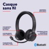 Trust roha ii casque bleutooth sans fil avec micro enc antibruit, 85% plastique recycle, casque sans fil léger on ear rechargeab
