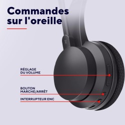 Trust roha ii casque bleutooth sans fil avec micro enc antibruit, 85% plastique recycle, casque sans fil léger on ear rechargeab