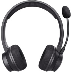 Trust roha ii casque bleutooth sans fil avec micro enc antibruit, 85% plastique recycle, casque sans fil léger on ear rechargeab