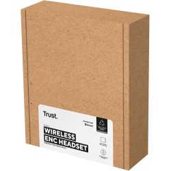 Trust roha ii casque bleutooth sans fil avec micro enc antibruit, 85% plastique recycle, casque sans fil léger on ear rechargeab