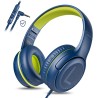 Casque Audio Enfant avec Microphone 85/94 DB Volume Limité Casque Filaire Pliable avec Shareport pour Enfants,Filles,Garçons,Ado