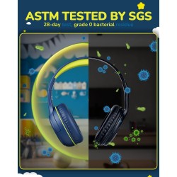 Casque Audio Enfant avec Microphone 85/94 DB Volume Limité Casque Filaire Pliable avec Shareport pour Enfants,Filles,Garçons,Ado