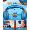 Casque filaire pour enfants avec microphone, casque supra-auriculaire, limitation de volume 85/94 dB, prise jack 3,5 mm, design 