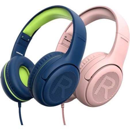 Casque d'écoute pour enfants pour l'école avec microphone 85/94 db limiteur de volume jack 3,5 mm casque filaire pliable avec sh