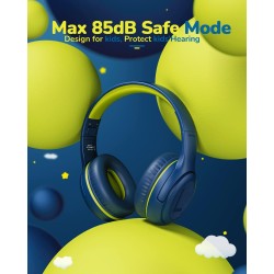Casque d'écoute pour enfants pour l'école avec microphone 85/94 db limiteur de volume jack 3,5 mm casque filaire pliable avec sh