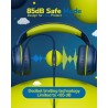 Casque d'écoute pour enfants pour l'école avec microphone 85/94 db limiteur de volume jack 3,5 mm casque filaire pliable avec sh