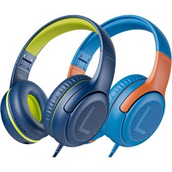 Casque d'écoute pour enfants pour l'école avec microphone 85/94 db limiteur de volume jack 3,5 mm casque filaire pliable avec sh