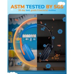 Casque d'écoute pour enfants pour l'école avec microphone 85/94 db limiteur de volume jack 3,5 mm casque filaire pliable avec sh