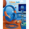 Casque d'écoute pour enfants pour l'école avec microphone 85/94 db limiteur de volume jack 3,5 mm casque filaire pliable avec sh