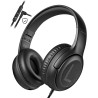 Casque d'écoute pour Enfants pour l'école avec Microphone 85/94 DB limiteur de Volume Jack 3,5 mm Casque Filaire Pliable avec Sh