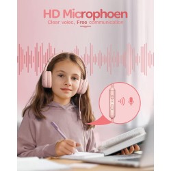 Casque Enfant - Confortable et Durable, Idéal pour l'École et Le Travail, Cadeau Parfait pour Enfants, Fils, Filles - Son de Hau