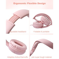 Casque Enfant - Confortable et Durable, Idéal pour l'École et Le Travail, Cadeau Parfait pour Enfants, Fils, Filles - Son de Hau