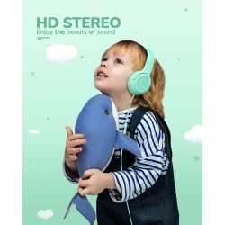Casque Audio Enfant, Casque Enfant Filaire avec Volume Limité 85/94db, Fil 3.5 Mm, Pliable, Partager l’Audio, Micro Integré pour