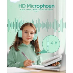 Casque Audio Enfant, Casque Enfant Filaire avec Volume Limité 85/94db, Fil 3.5 Mm, Pliable, Partager l’Audio, Micro Integré pour