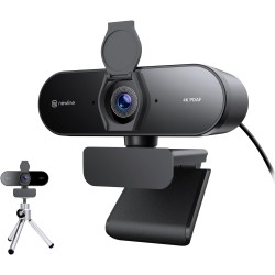 4K Webcam PC avec Micro & Trépied Métallique, Full HD 1080p@60FPS, PDAF Autofocus, Son Stéréo Clair, Correction de la Lumière, U
