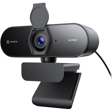 Webcam 4k avec 2 Micro, 12 Mégapixels, Autofocus PDAF en 1 Seconde, 1080p@60FPS, Son Stéréo Clair, Correction Automatique de la 