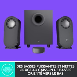 Logitech z407 haut-parleurs bleutooth pour ordinateur avec caisson de basses et contrôle sans fil, son immersif, audio premium a