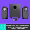 Logitech z407 haut-parleurs bleutooth pour ordinateur avec caisson de basses et contrôle sans fil, son immersif, audio premium a
