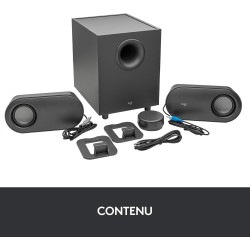 Logitech z407 haut-parleurs bleutooth pour ordinateur avec caisson de basses et contrôle sans fil, son immersif, audio premium a