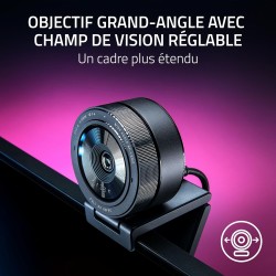 Razer Kiyo Pro - Webcam de Streaming (1080p 60 FPS Capteur Lumineux Adaptatif de Haute Performance, Microphone intégré et Autofo
