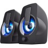 Trust Gemi RGB LED Enceinte PC 2.0 pour PC et Ordinateur Portable, 12W (6W RMS), Alimentation USB, Connexion Audio 3,5 mm, Haut 