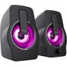 Trust Gemi RGB LED Enceinte PC 2.0 pour PC et Ordinateur Portable, 12W (6W RMS), Alimentation USB, Connexion Audio 3,5 mm, Haut 