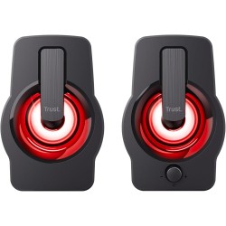 Trust Gemi RGB LED Enceinte PC 2.0 pour PC et Ordinateur Portable, 12W (6W RMS), Alimentation USB, Connexion Audio 3,5 mm, Haut 