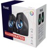 Trust Gemi RGB LED Enceinte PC 2.0 pour PC et Ordinateur Portable, 12W (6W RMS), Alimentation USB, Connexion Audio 3,5 mm, Haut 