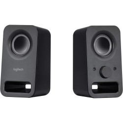 Logitech Z150 Enceinte PC, son stéréo, 2 haut-parleurs, puissance de crête de 6 watts, entrée 3,5 mm, contrôleur de haut-parleur