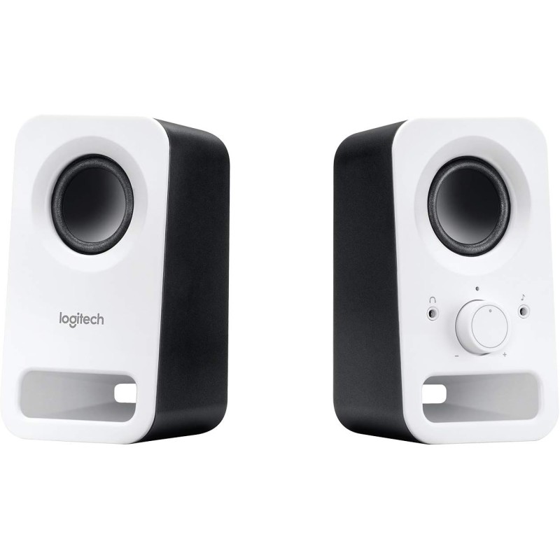 Logitech Z150 Enceinte PC, son stéréo, 2 haut-parleurs, puissance de crête de 6 watts, entrée 3,5 mm, contrôleur de haut-parleur