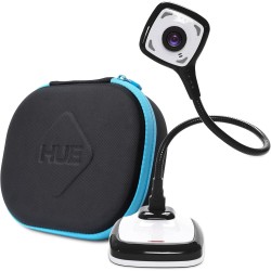 HUE HD Pro : Visualiseur de Documents et Caméra USB Flexible de Visioconférence (Noir) avec Etui de Transport (Noir)