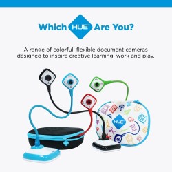 HUE HD Pro : Visualiseur de Documents et Caméra USB Flexible de Visioconférence (Noir) avec Etui de Transport (Noir)