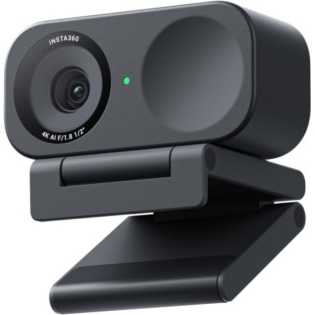 Insta360 Link 2C Pack Standard Noir Graphite- Webcam 4K pour PC/Mac, capteur 1/2", Cadrage Auto, HDR, Micro à réduction de Bruit