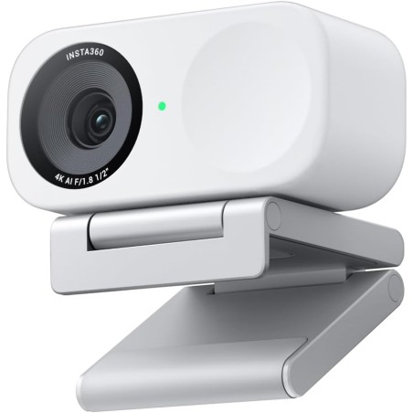 Insta360 Link 2C Pack Standard Blanc Arctique - Webcam 4K pour PC/Mac, capteur 1/2", Cadrage Auto, HDR, Micro à réduction de Bru