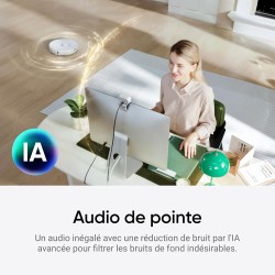Insta360 Link 2C Pack Standard Blanc Arctique - Webcam 4K pour PC/Mac, capteur 1/2", Cadrage Auto, HDR, Micro à réduction de Bru