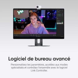 Insta360 Link 2C Pack Standard Blanc Arctique - Webcam 4K pour PC/Mac, capteur 1/2", Cadrage Auto, HDR, Micro à réduction de Bru