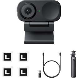 Insta360 Link 2C Pack trépied Noir Graphite - Webcam 4K pour PC/Mac, capteur 1/2", Cadrage Auto, HDR, Micro à réduction de Bruit