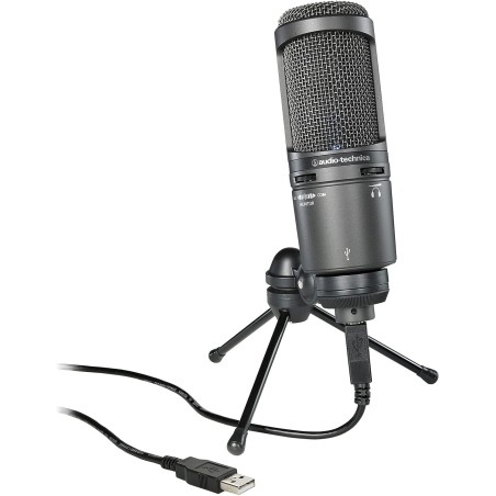 Audio-Technica 2020USB+ Microphone Cardioïde à Électret (connexion USB) Gris Foncé